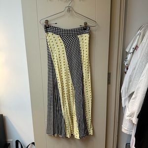 Ganni Floral Gingham Print Skirt